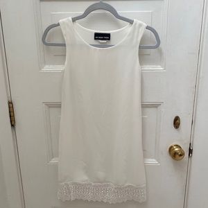 Girls off white polyester dress